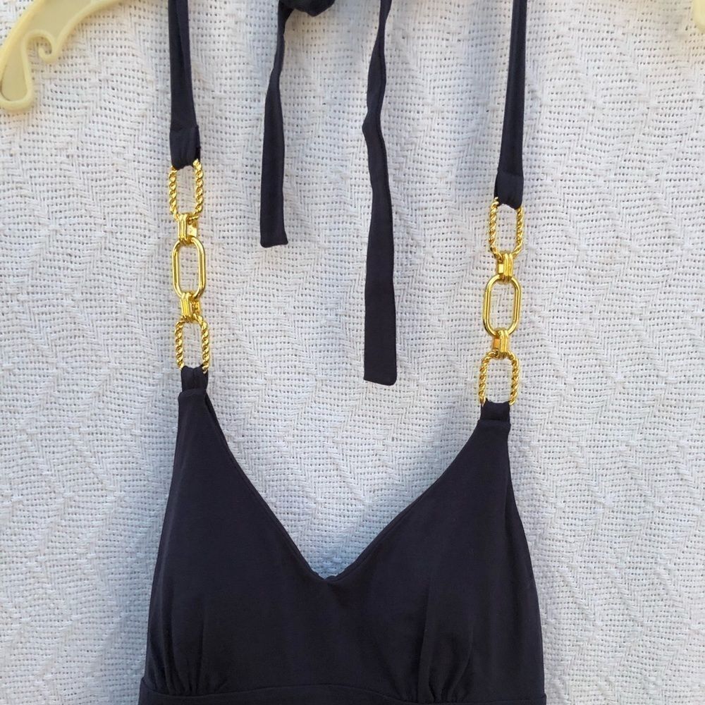 VS Bra‎ Tops Halter Swim Top With Gold Trim - Picture 5 of 10